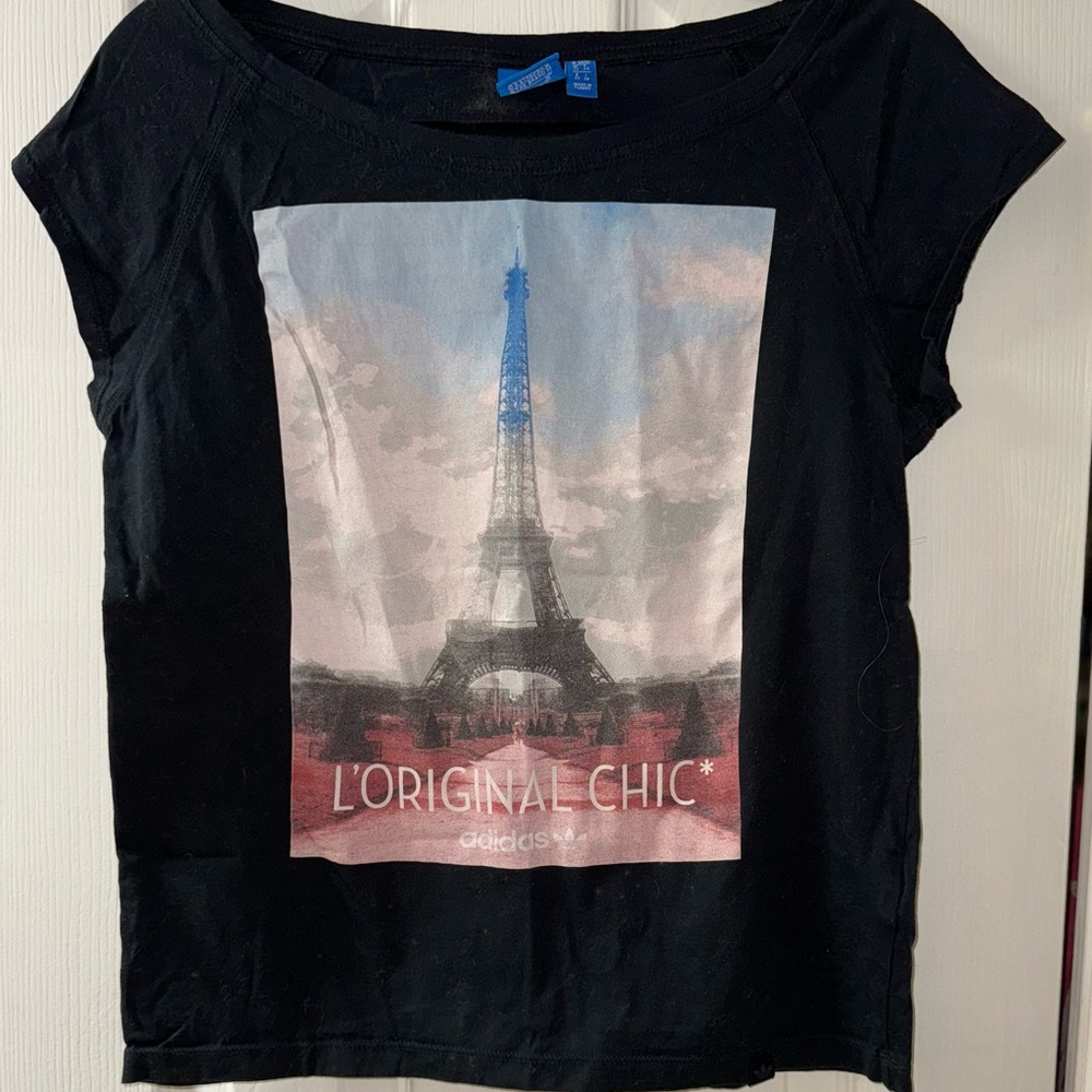Adidas Women's Black Paris Graphic Tee